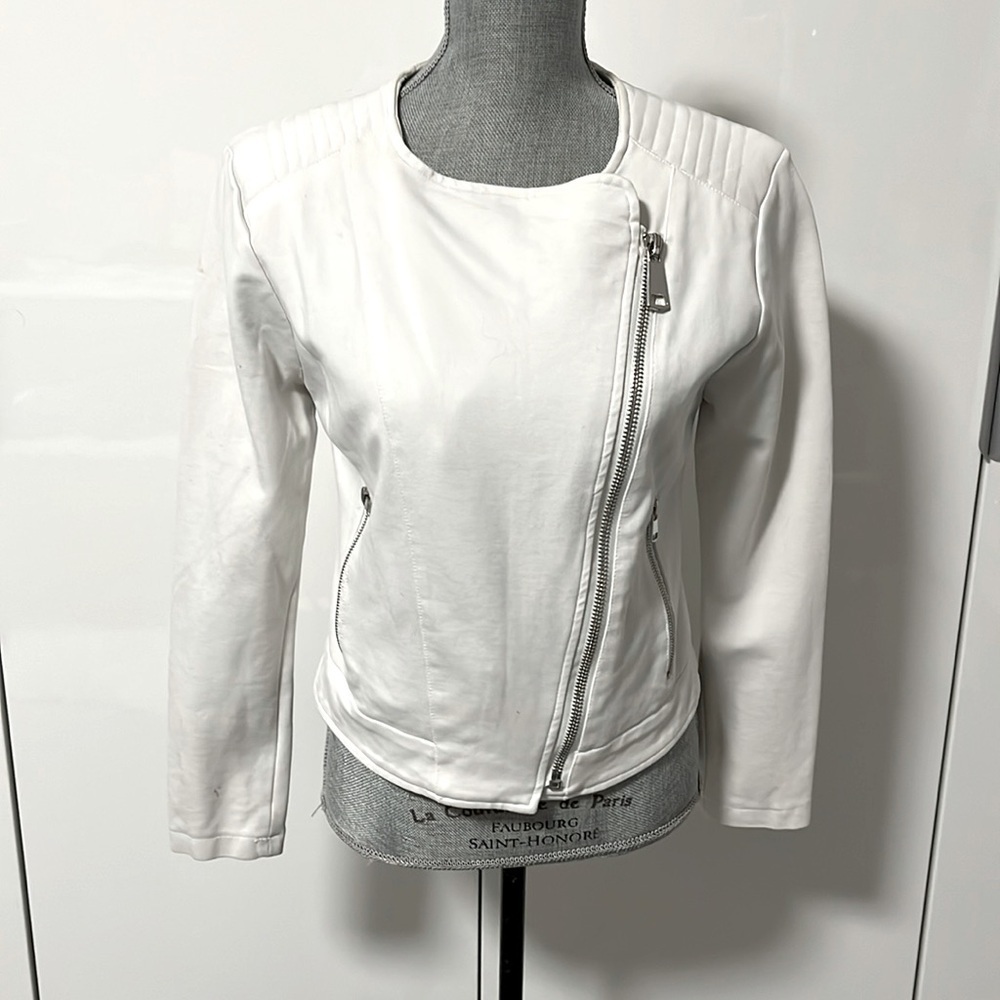 SUKO JEANS Moto Biker Jacket Stretch Lined Pockets, Size M